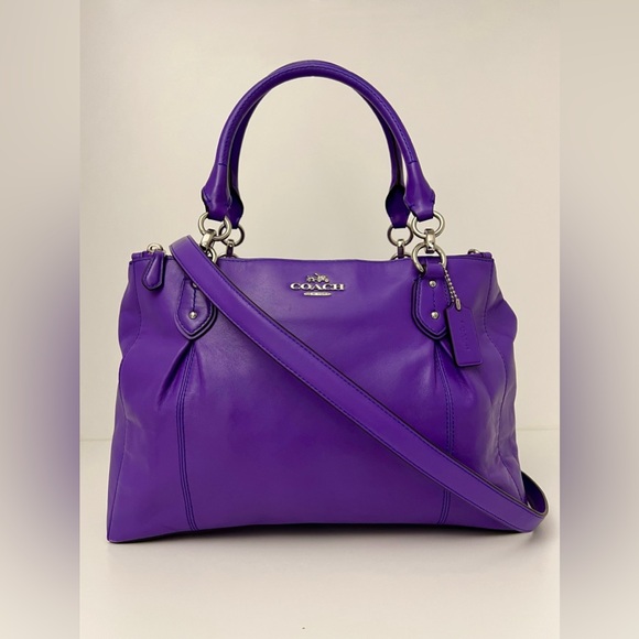 Coach Handbags - COACH Bright Purple Carryall In Smooth Relaxed Leather